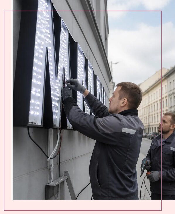 Изготовление и монтаж светодиодных LED вывесок в Ефремах