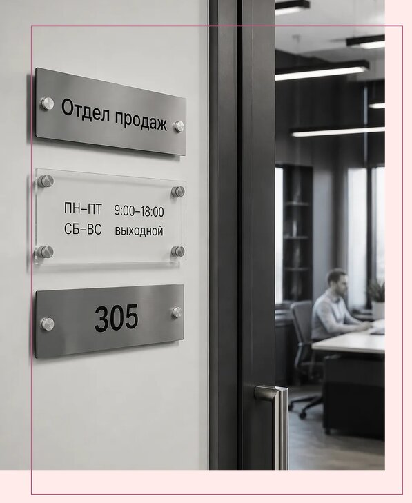 Офисные таблички на дверь в Ефремах по цене от 5020 р. | Аванза-Фрм
